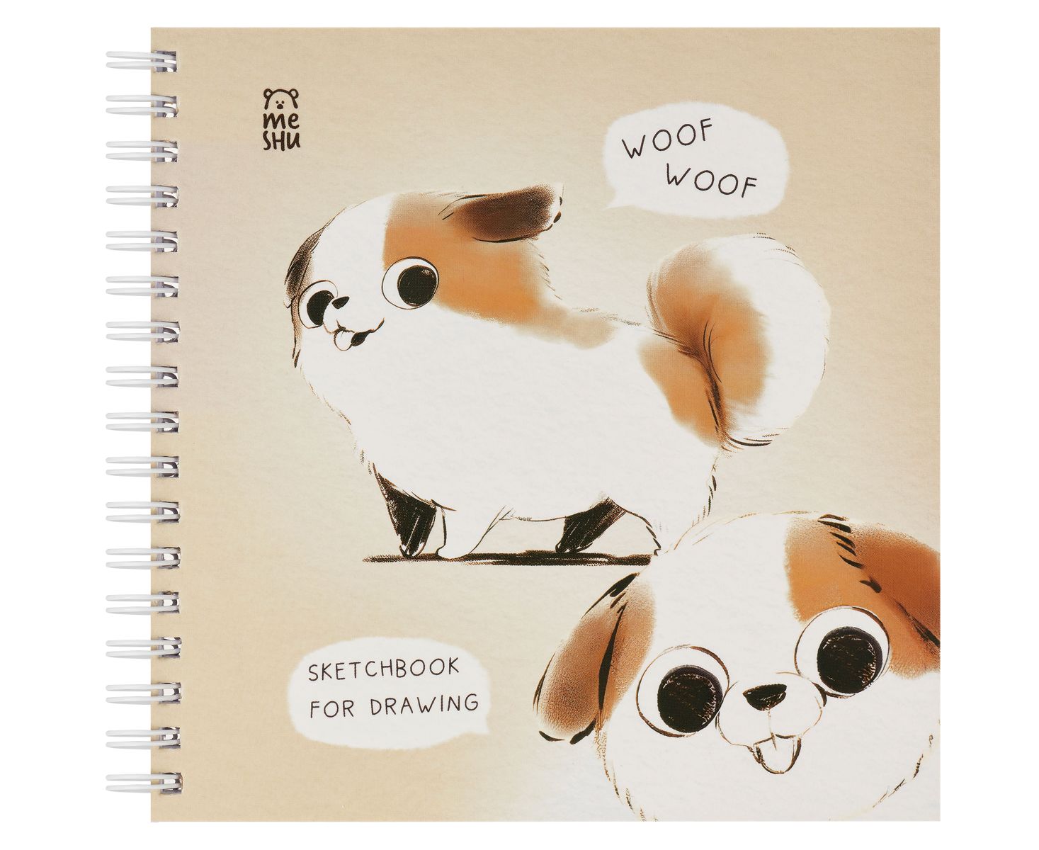 Скетчбук MeShu "Cute Dog" 60 л., 150×150, на гребне, soft-touch, 120 г/м²