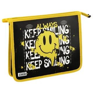 Папка ArtSpace "Keep Smiling" для тетрадей 1 отделение, А5, пластик, на молнии