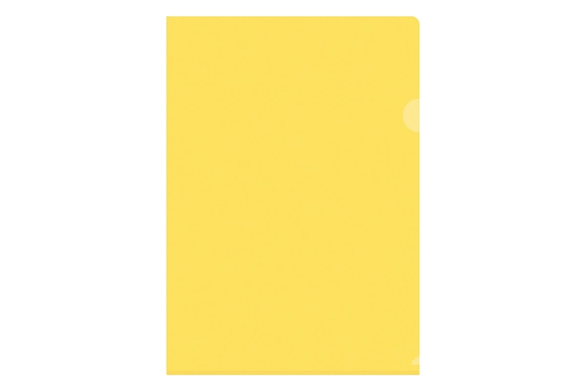 Папка-уголок OfficeSpace А4, 150 мкм, пластик, прозрачная Yellow