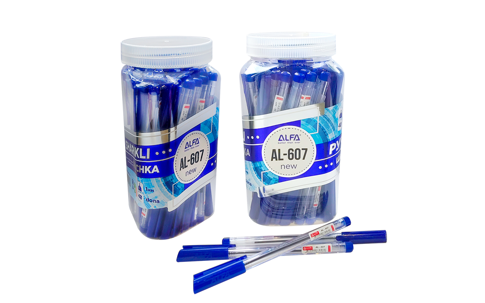 Шариковые ручки Alfa AL-607 30 шт 1BP024 Blue