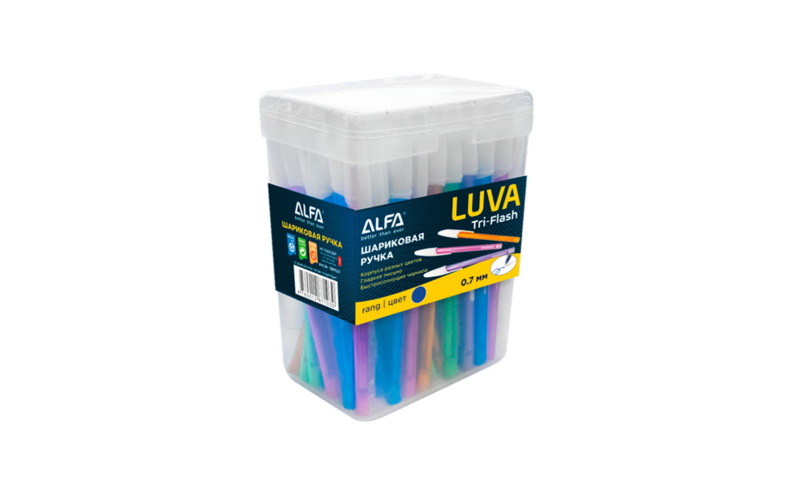 Шариковые ручки Alfa Luva 60 шт 1BP021 Blue