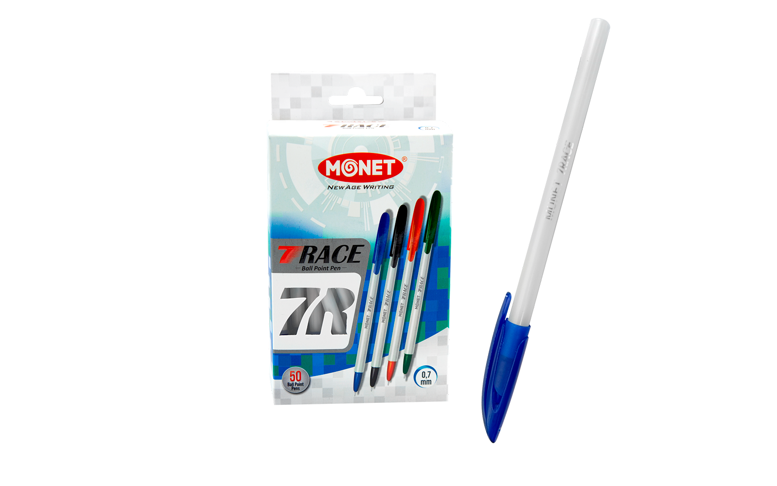 Шариковые ручки Monet 50 шт 7Race  Blue