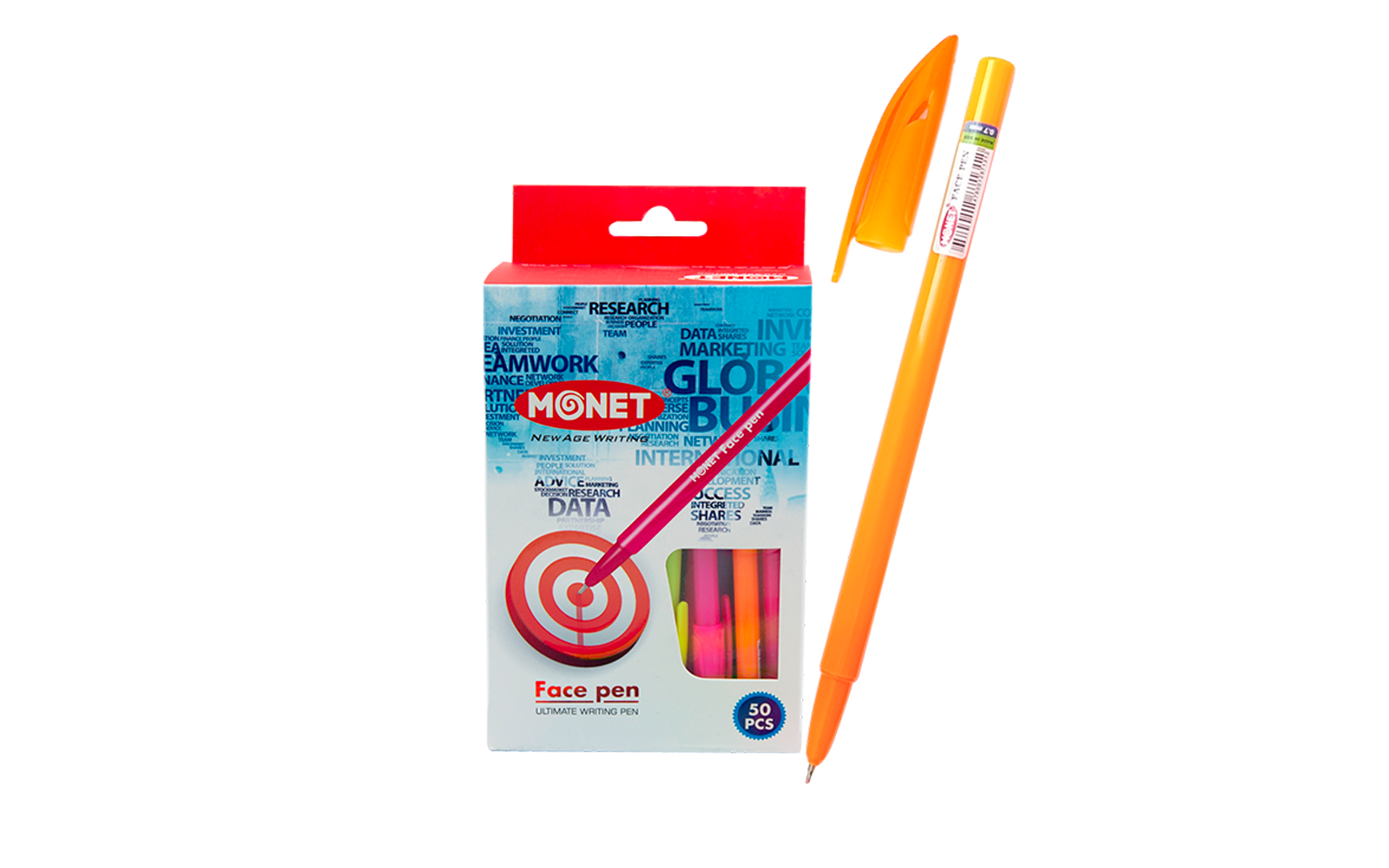 Шариковые ручки Monet Facepen 50 шт Blue