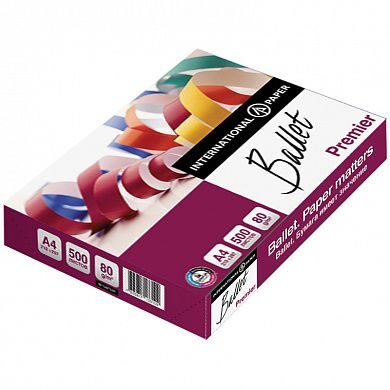 Бумага А4 Ballet Premier 80гр 500л 2 5 кг класс A White