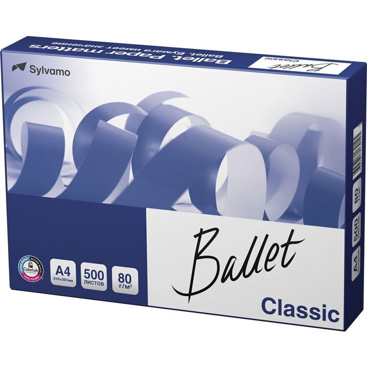 Бумага А4 Ballet Classic 80гр 500л 2 5 кг класс B White