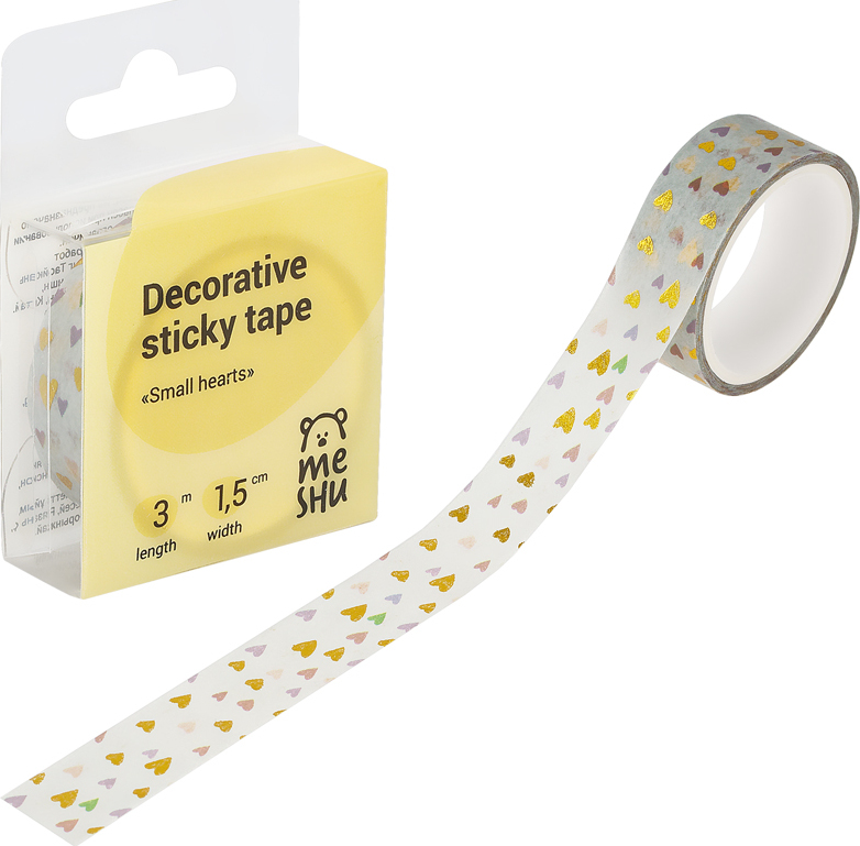 Yopishqoq tasma dekorativ MESHU "Small hearts" 1 5sm*3м