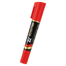 Маркер перманентный двух сторонный Red U72-RD Deli