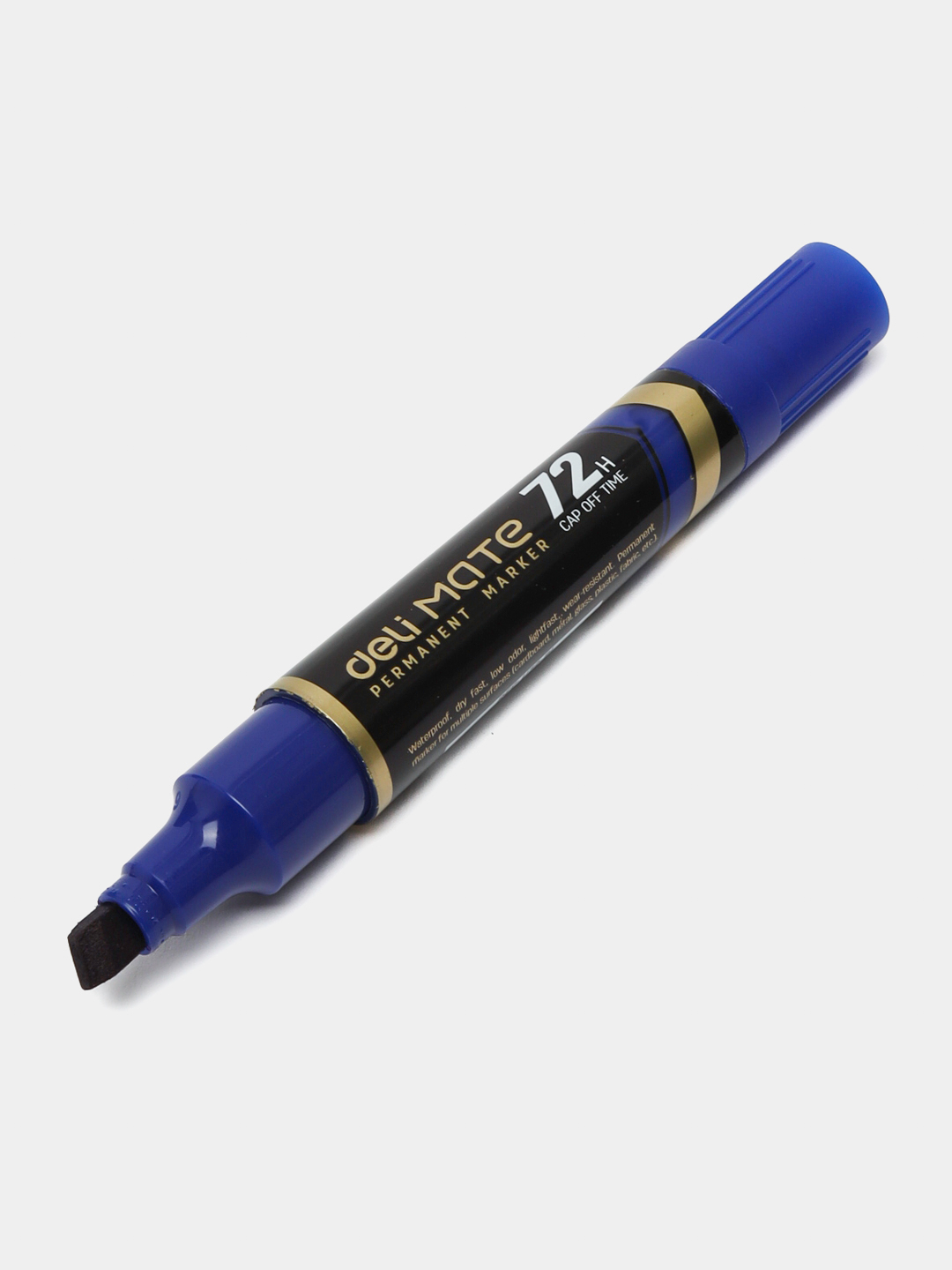 Маркер перманентный двух сторонный Blue U72-BL Deli