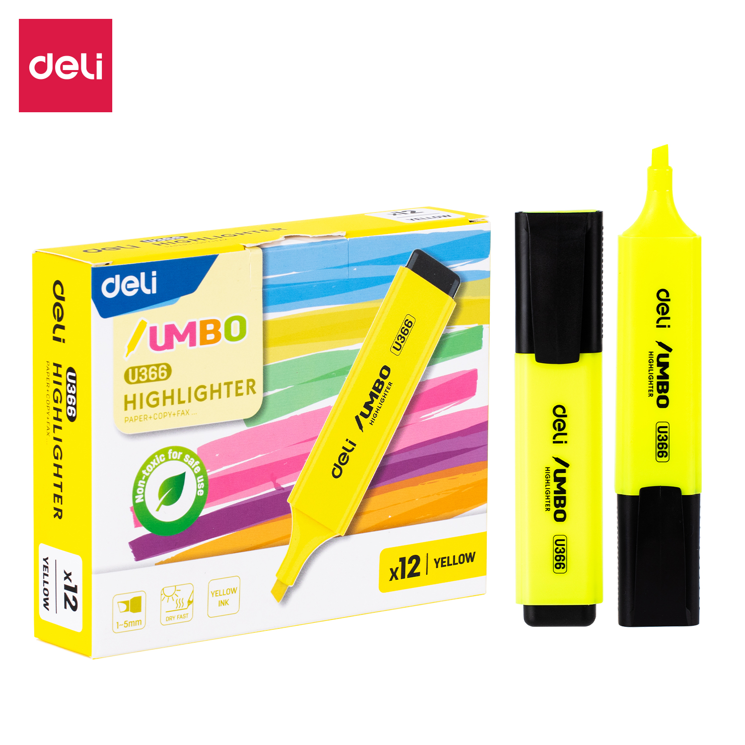Marker yozuv uchun U366-YL Yellow Deli