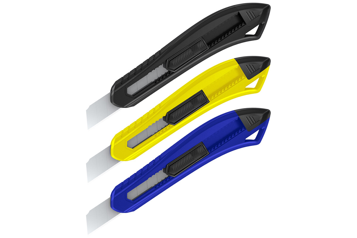 Kanselyariya pichog'i 18mm Berlingo "Razzor 100" push-lock Assorti