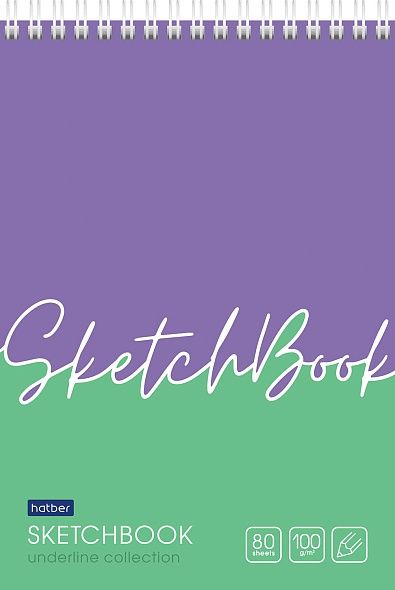 "Premium" SketchBook Notebook 80 varaq A5f 100 g/m2 chiziqsiz, qattiq yuza - Underline