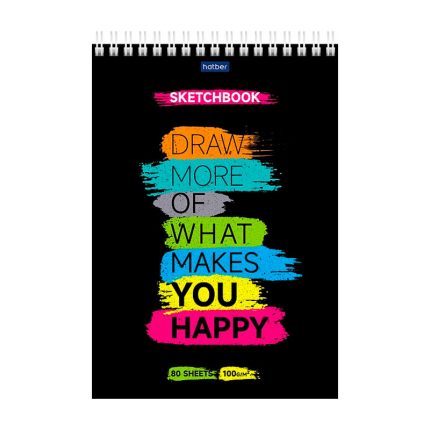 "Premium" SketchBook Notebook 80 varaqli A5f 100 g/m2 chiziqsiz, qattiq yuzali - Draw and Dream