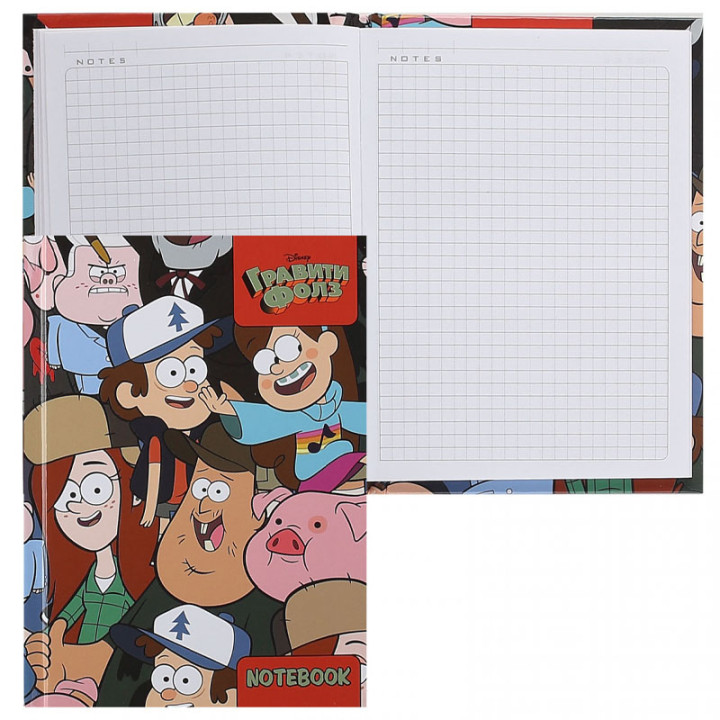 Daftar 48 varaq A6f katakli qattiq muqovali yaltiroq Gravity Falls
