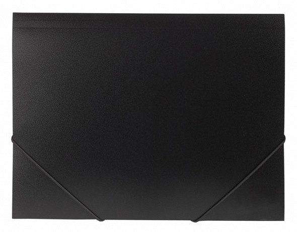 Folder Plastic Hatber A4f elastik tasmali STANDART 500 mikron - Qora