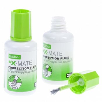 Tuzatuvchi suyuqlik Hatber X-Mate, kimyoviy asosdagi, 20 ml, cho‘tka bilan