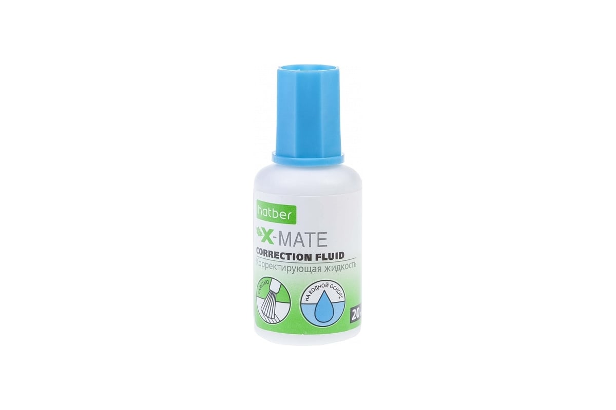 Tuzatuvchi suyuqlik Hatber X-Mate, suv asosidagi, 20 ml, cho‘tka bilan