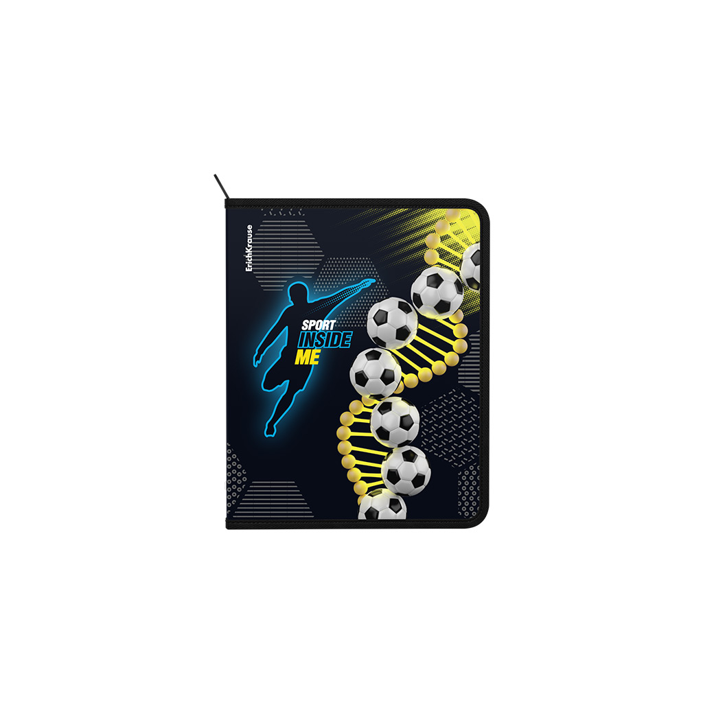 Папка для тетрадей на молнии пластиковая ErichKrause Sport DNA, A5+ в 1 упаковке 4 шт