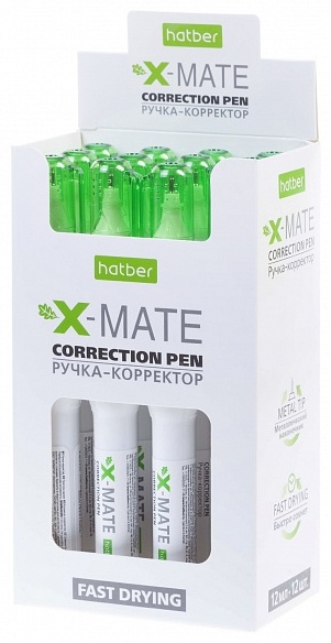 Ruchka-korrektor Hatber X-Mate 12 ml, metall uchli