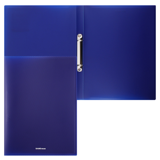 Папка на 2 кольцах пластиковая ErichKrause Diamond Total Blue, 24мм, A4, синяя в 1 упаковке 4 шт