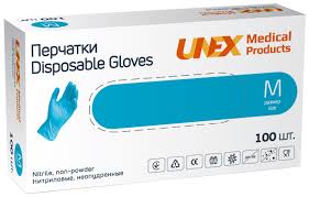 Перчатки нитриловые UNEX размер-M Blue