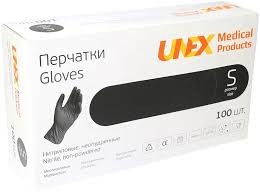 Перчатки нитриловые UNEX размер-S Black