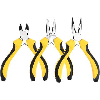 Плоскогубцы 5"+Длиногубцы 5"+Кусачки 5" набор EDL103201-3 Deli