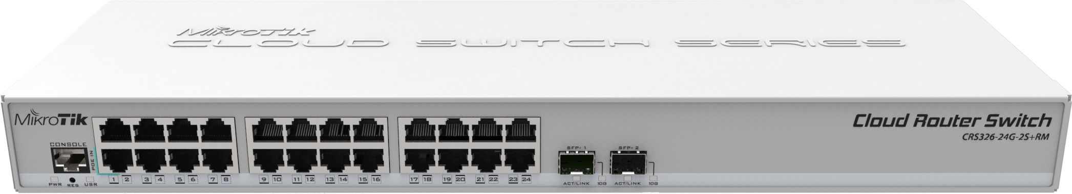 Коммутатор Mikrotik CSS326-24S+2S+RM;