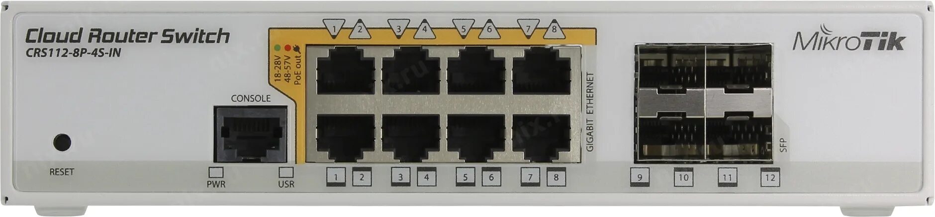Коммутатор Mikrotik CRS112-8P-4S-IN;