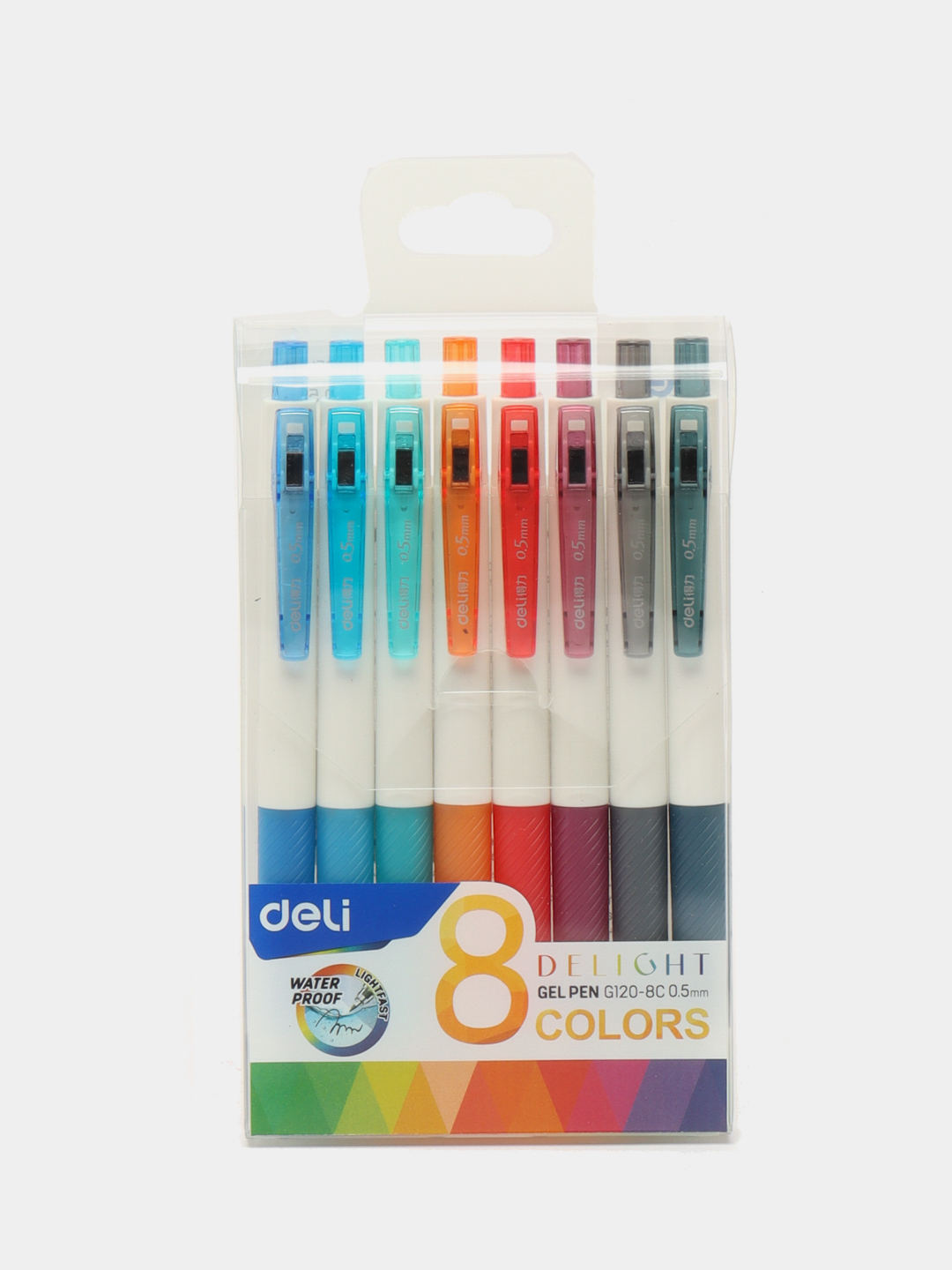 Ручка гелевая 0,5мм G120-8C 8шт Assorti Deli