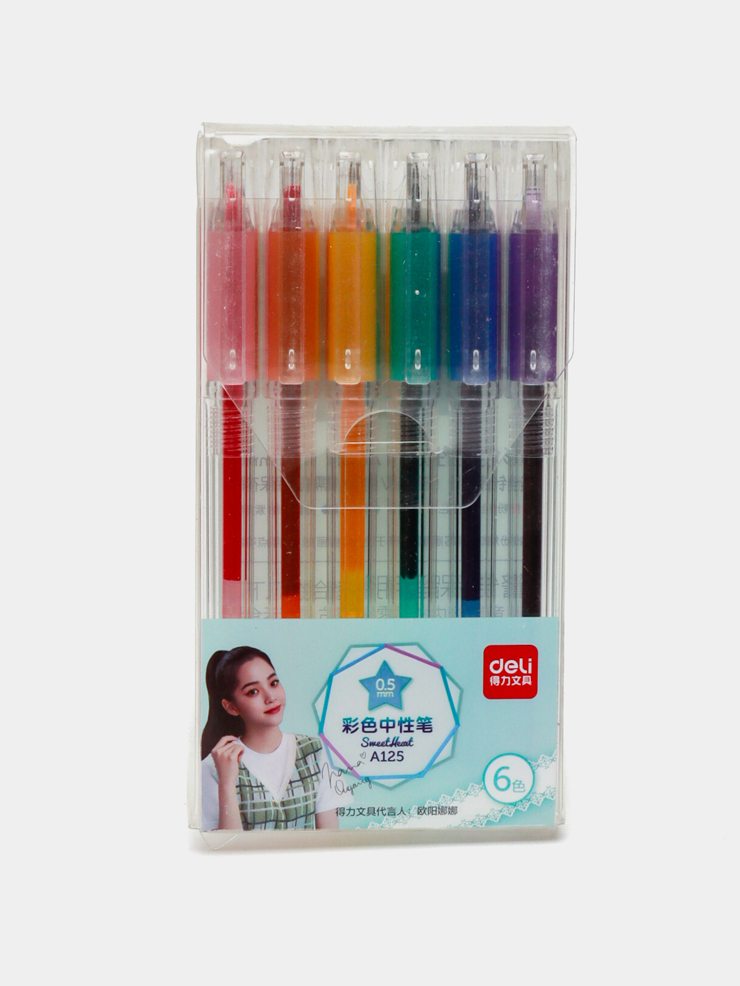 Ручка гелевая в наб. 6шт 0,5мм A125 Assorti D