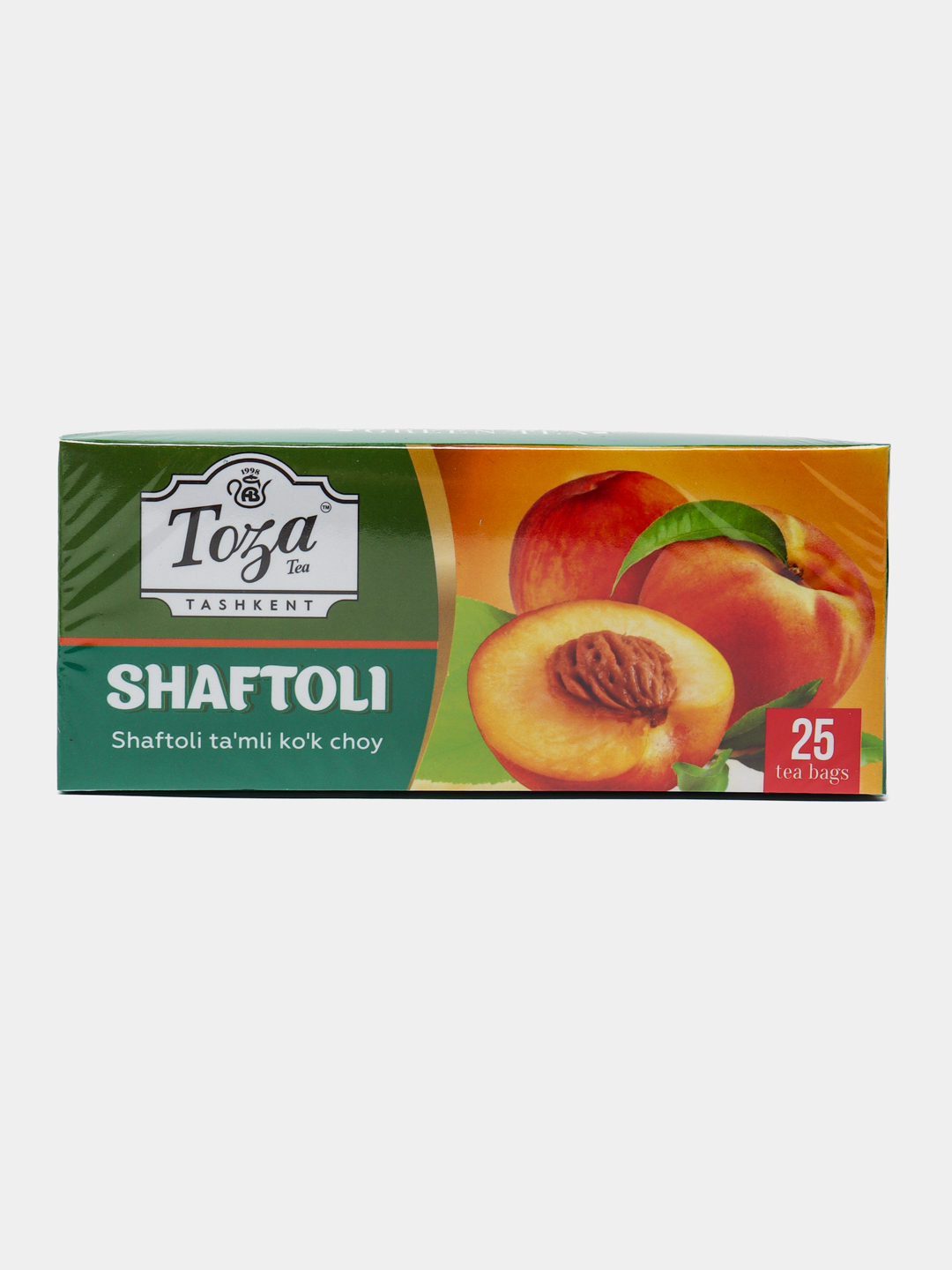 Чай зелёный Toza с персиком, 25 пакетиков