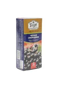 Чай чёрный Toza со вкусом чёрной смородины, пакетированный, 25 шт
