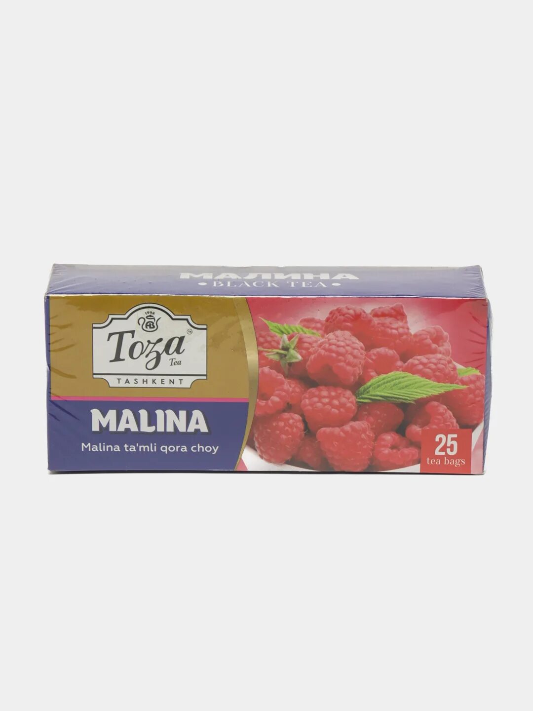 Чай чёрный Toza Tea Tashkent с малиной, пакетированный, 25 шт