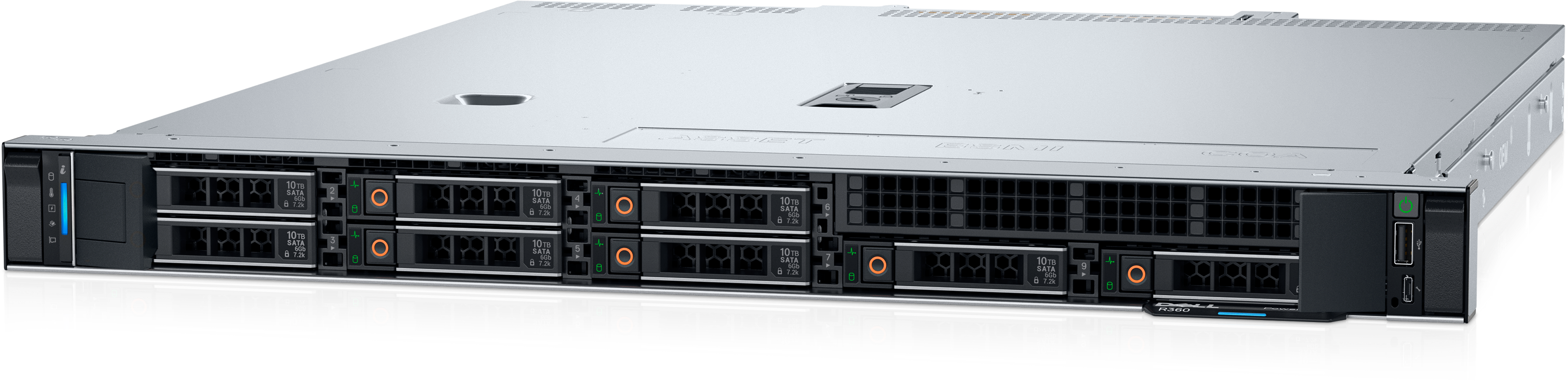 Сервер DELL PowerEdge R360, Xeon E-2468, 2xSSD 960ГБ, 32ГБ DDR5, RAID, iDRAC9, 1Gb RJ45, 600W