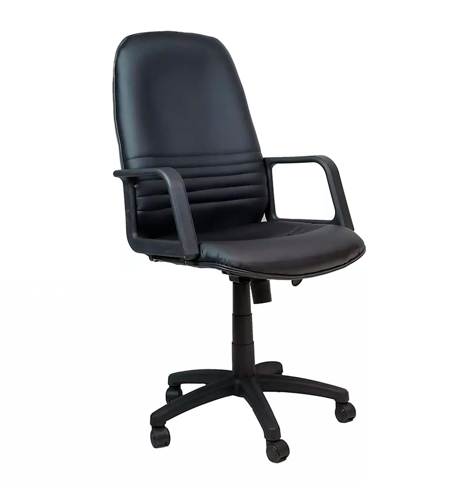 Кресло для персонала H307 офисное, кожаный Black