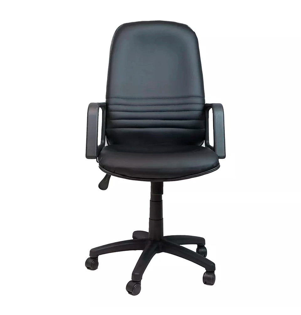 Кресло для персонала H307 офисное, кожаный Black