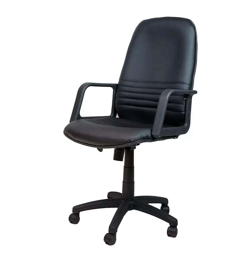 Кресло для персонала H307 офисное, кожаный Black