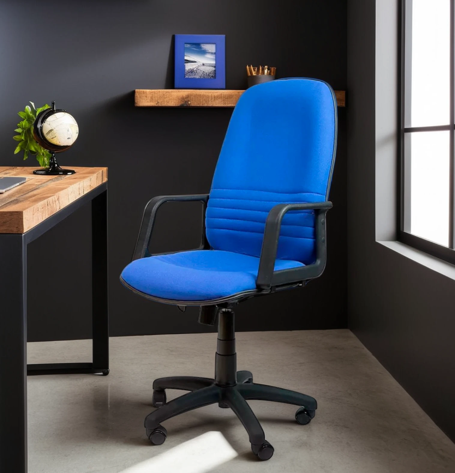 Кресло для персонала H307 офисное, ткань Blue