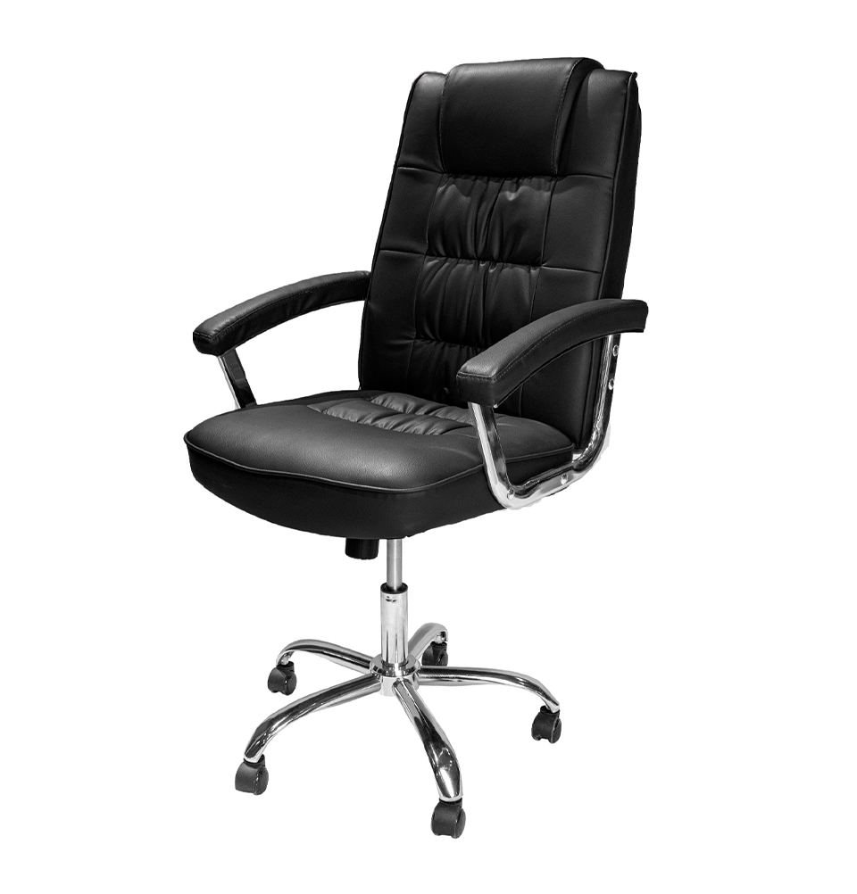 Кресло руководительское LEO CHROME офисное, Black