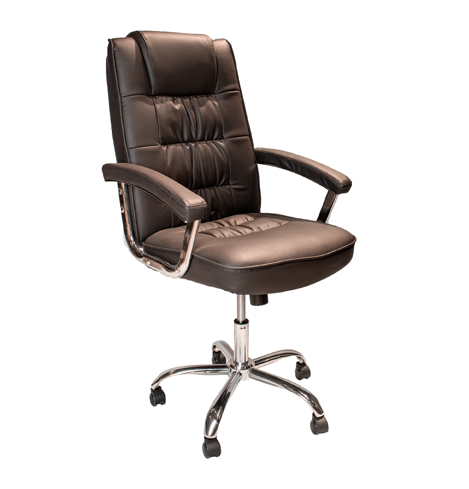 Кресло руководительское LEO CHROME офисное, Brown