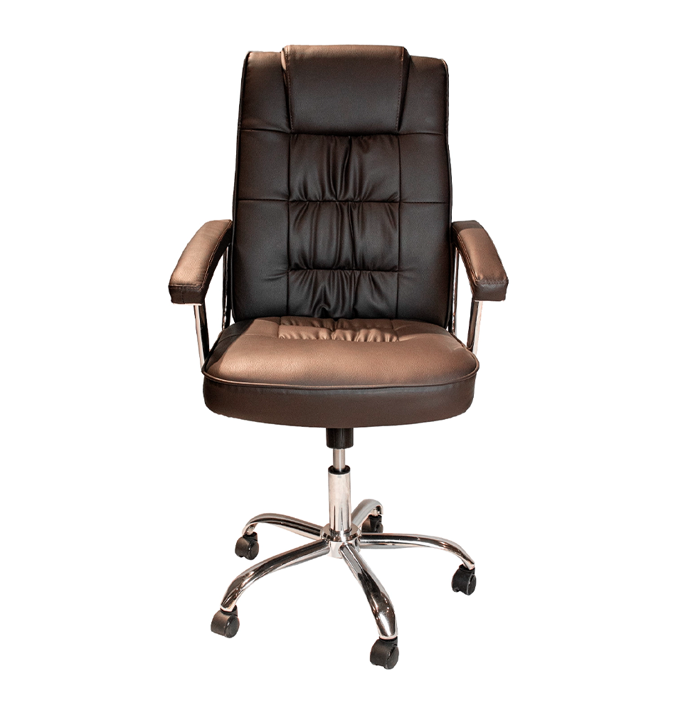 Кресло руководительское LEO CHROME офисное, Brown