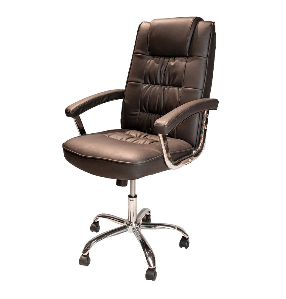 Кресло руководительское LEO CHROME офисное, Brown