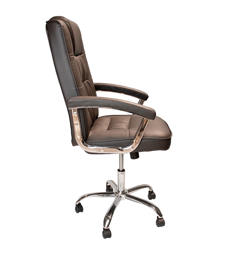 Кресло руководительское LEO CHROME офисное, Brown