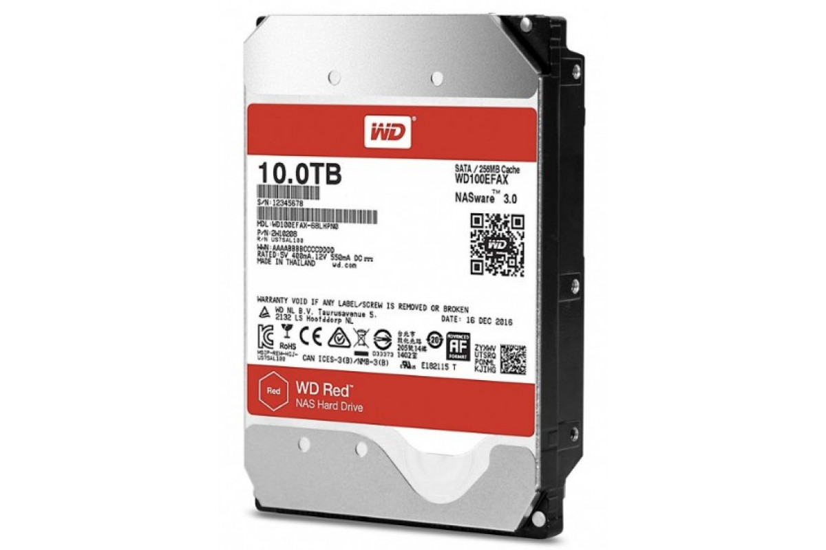 Жесткий диск WD 10TB, 256MB кеш, SATA III, 7200 об/мин, RED PLUS