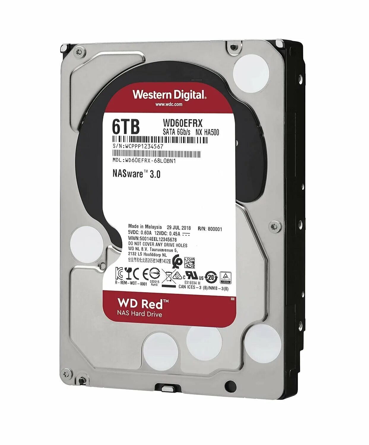 Qattiq disk WD 6TB, 256MB kesh, SATA III, 5400 ayl/min, RED PLUS