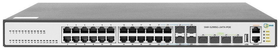 Boshqariladigan 3 darajali SNR-S2995G-24TX-UPS