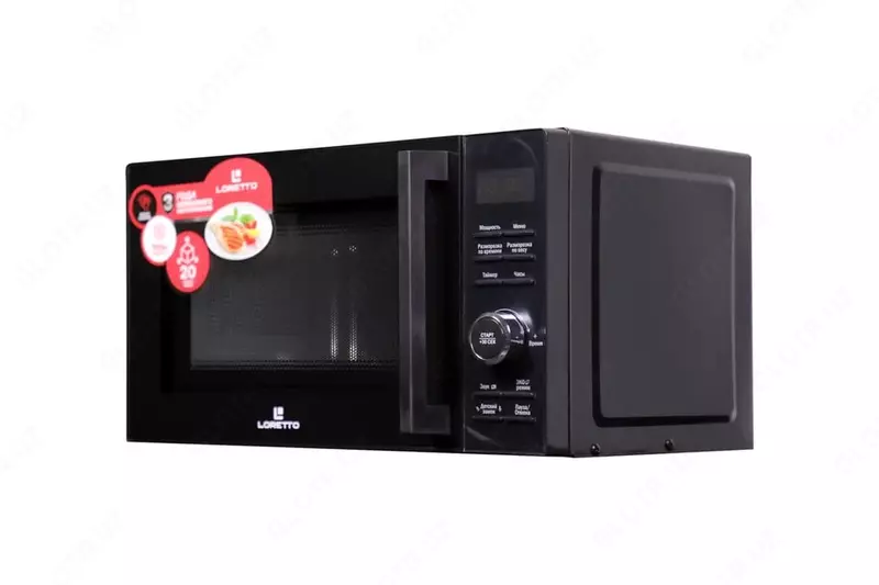 Mikroto‘lqinli pech LORETTO LM2106, Black
