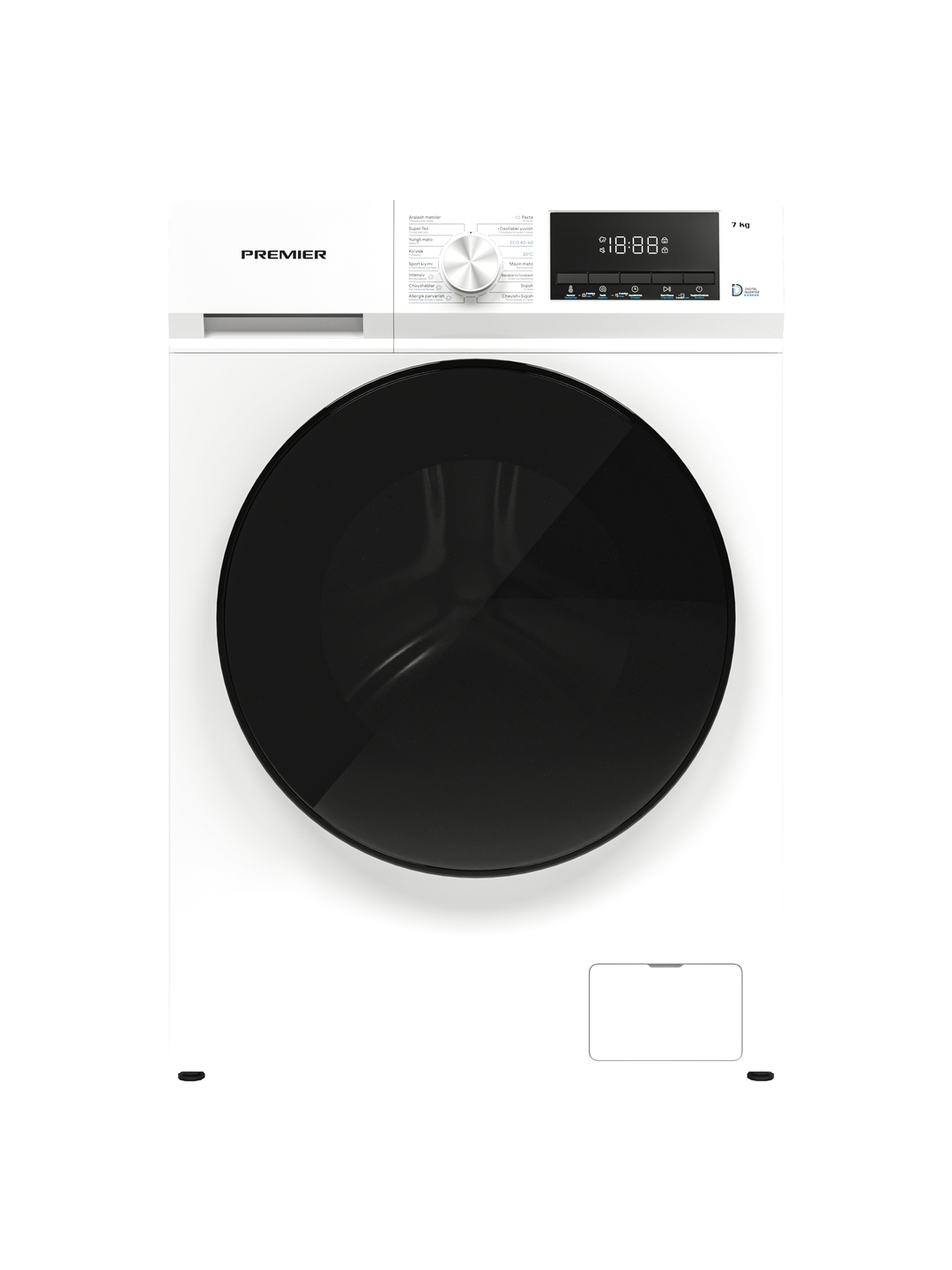 Kir yuvish mashinasi PREMIER PRM60F1002LIN/W, avtomat, 6 kg, White, invertor motor, buglovchi