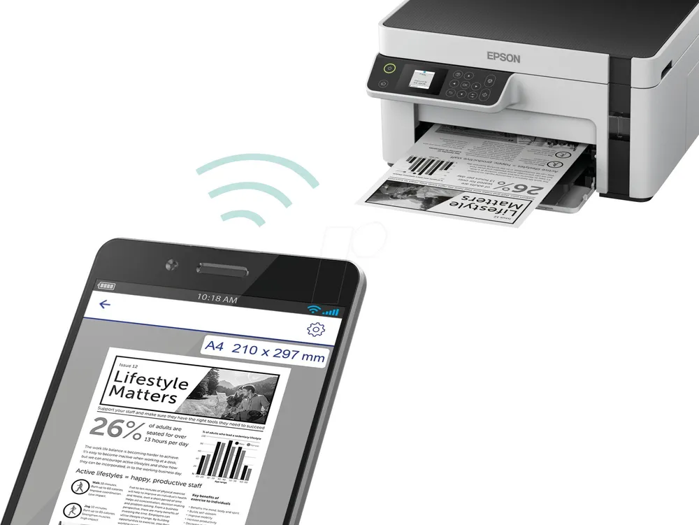 МФУ Epson M2128, СНПЧ, A4, Wi-Fi, USB, струйное